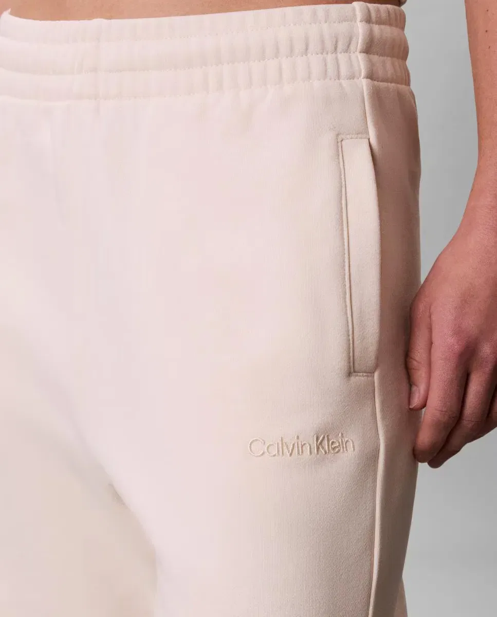Женские джоггеры из футера с логотипом Calvin Klein, Blanco — фото 3