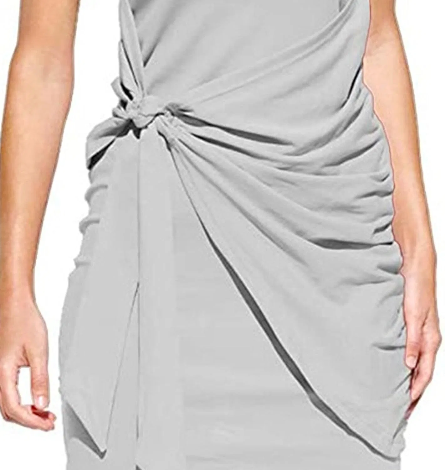 Женское мини-платье с завышенной талией Off-white Gray — фото 2