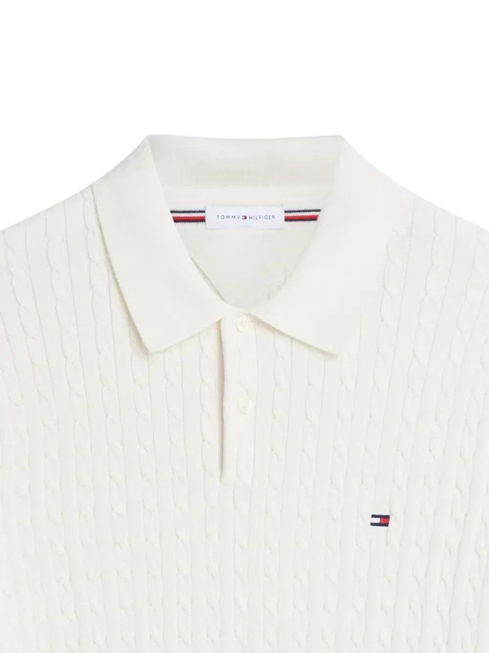 Поло-свитер крупной вязки Tommy Hilfiger, белый — фото 2