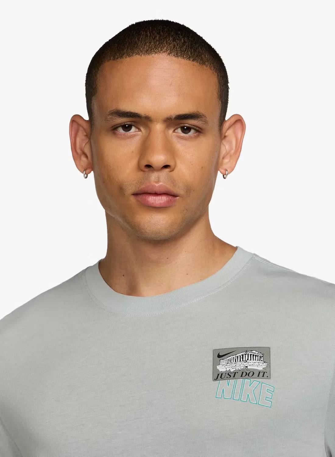 Футболка с принтом Standard fit Nike, серая — фото 3