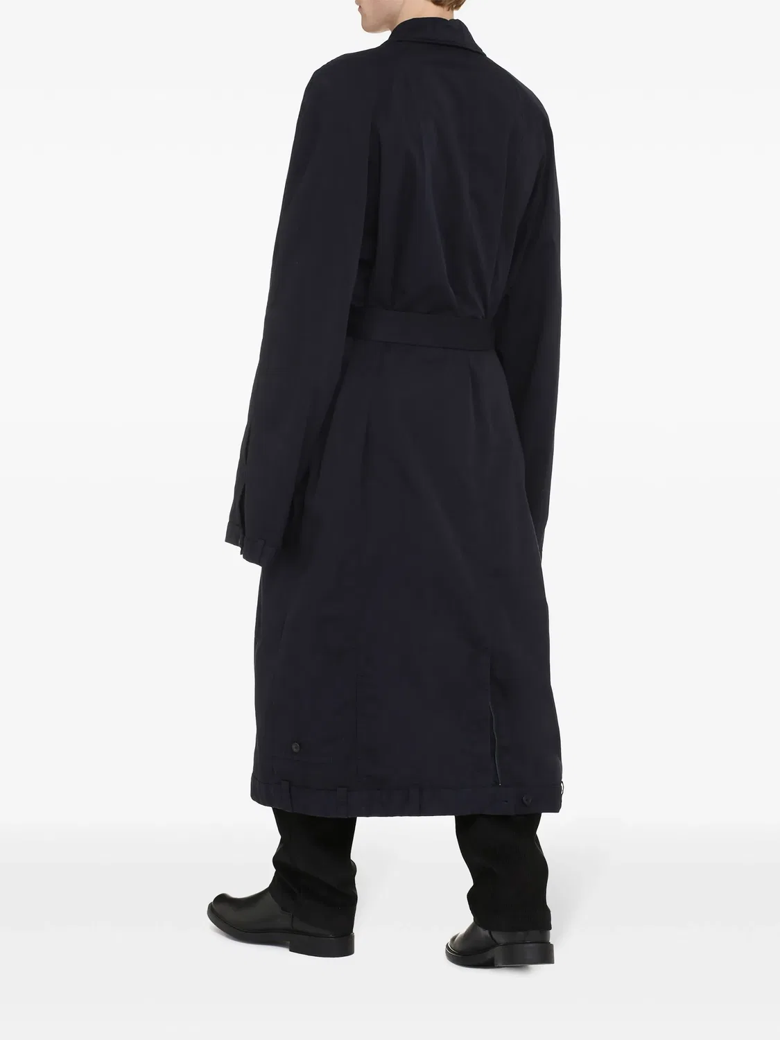 Пальто длинное хлопковое черное Balenciaga, черный — фото 2