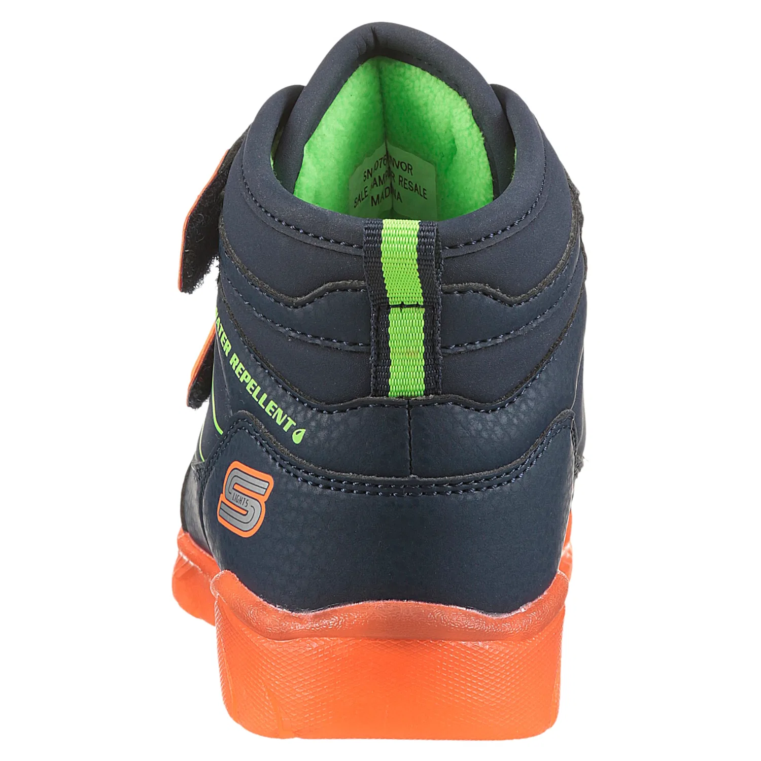 Детские зимние ботинки с подсветкой Skechers ILLUMI-BRIGHTS, Navy/Orange — фото 3