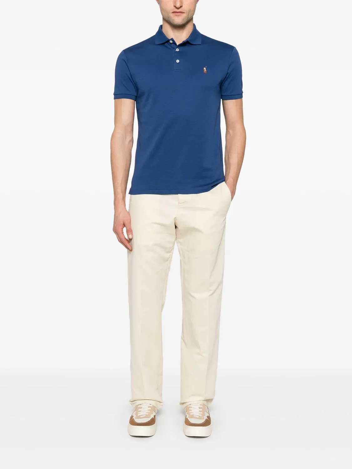 Polo Ralph Lauren Хлопковое поло синее — фото 2