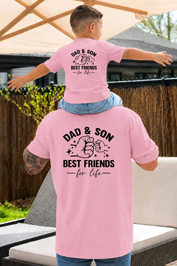 Детская футболка оверсайз с принтом Father-Son concept Lorvex, Pink