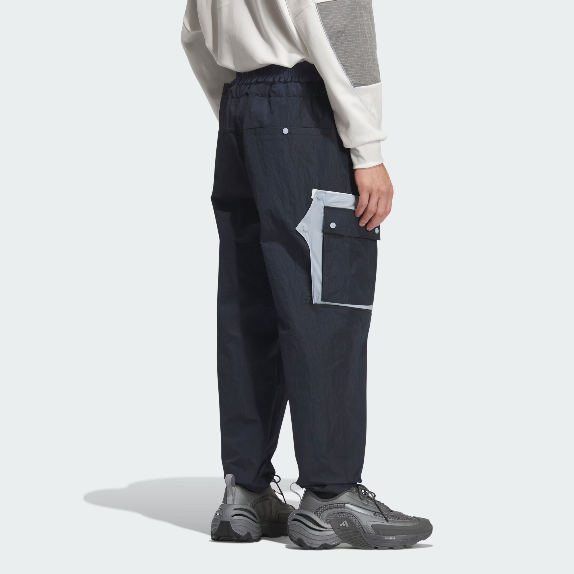 Adidas FOS FUTURE STYLE WOVEN JOGGERS повседневные штаны Unisex Aurora Ink Blue/Bright White — фото 4