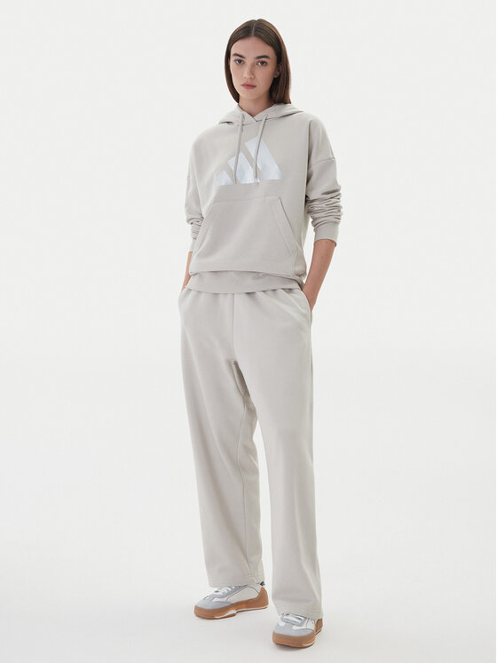 Свитшот regular fit Holiday Metallic Graphic JM4428 Adidas, бежевый — фото 2