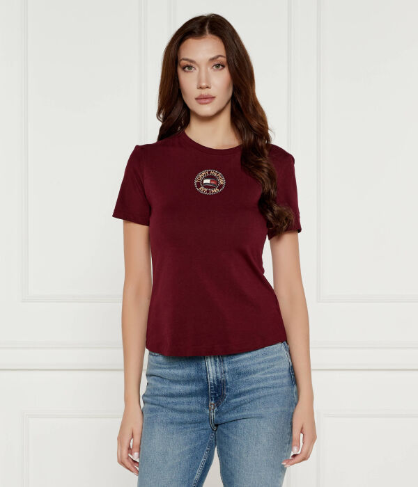

Футболка с морской тематикой Slim Fit Tommy Hilfiger, бургундия