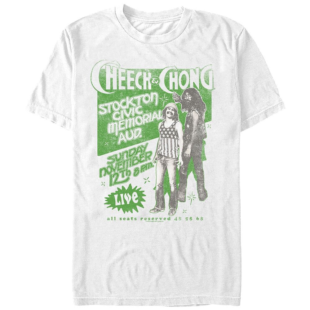 

Мужская футболка с винтажной рекламой Cheech & Chong Licensed Character, белый