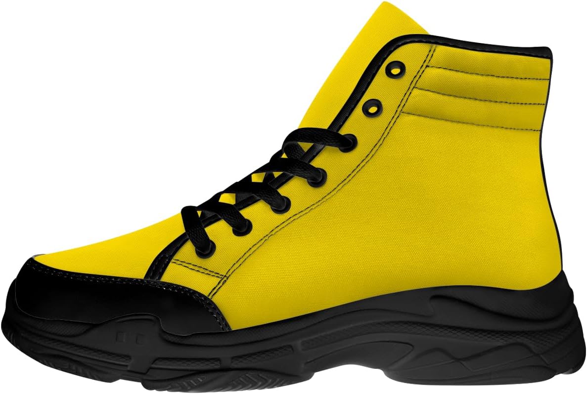 

Кеды однотонные для мужчин и женщин, высокие на шнуровке, холщовые, высокие для нее Quorax, желтый