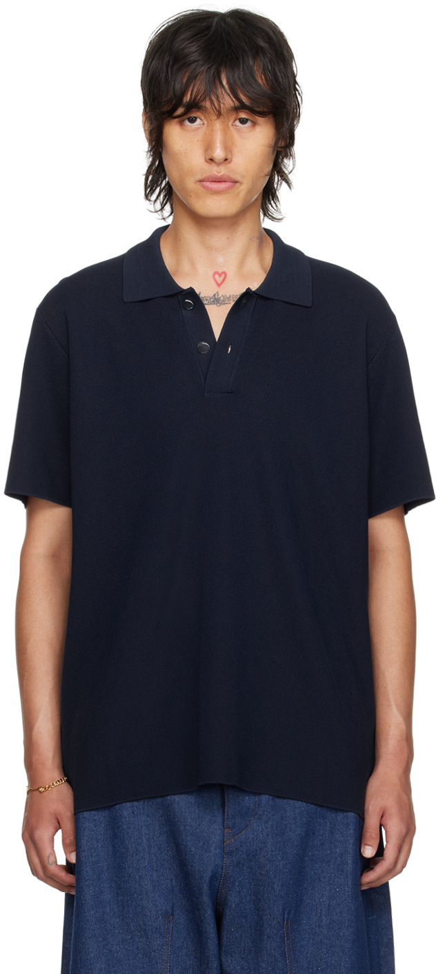 

Темно-синее поло Les Classiques 'Le Polo Maille' JACQUEMUS
