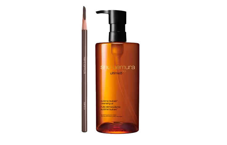 Набор для ухода за кожей zhicunxiu classic blade-shaped eyebrow pencil amber cleansing oil set, увлажняющий очищающий 2-предметный набор Shu Uemura — фото 3
