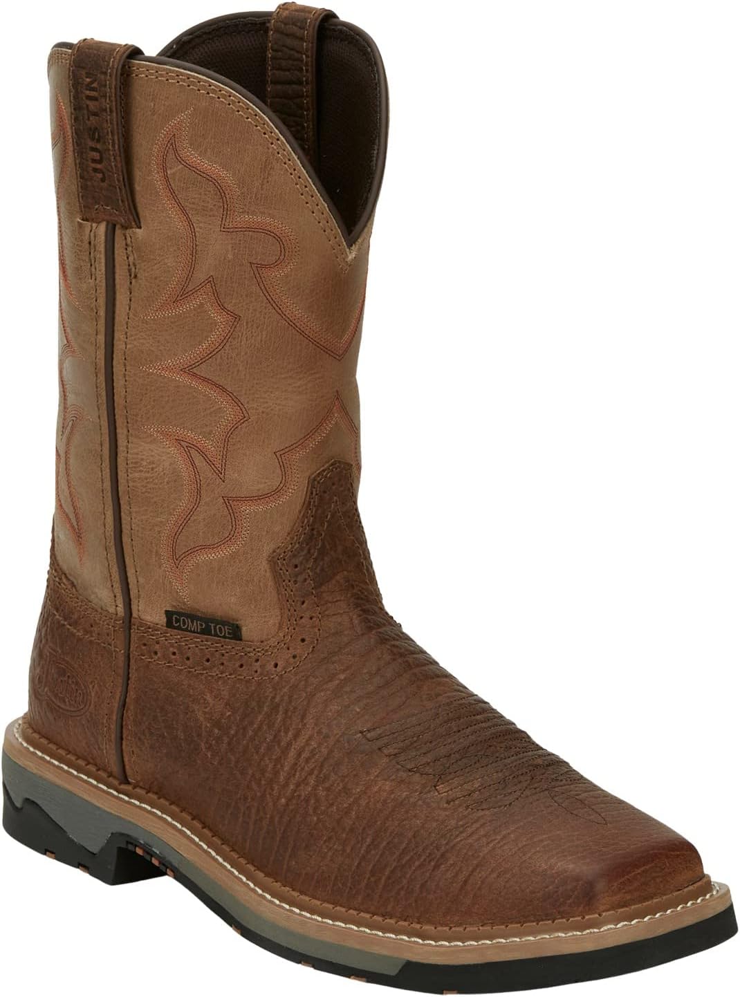 

Мужские ботинки Justin Men's Boot Barn Carbide Western Work с композитным носком - Mj2202, коричневый