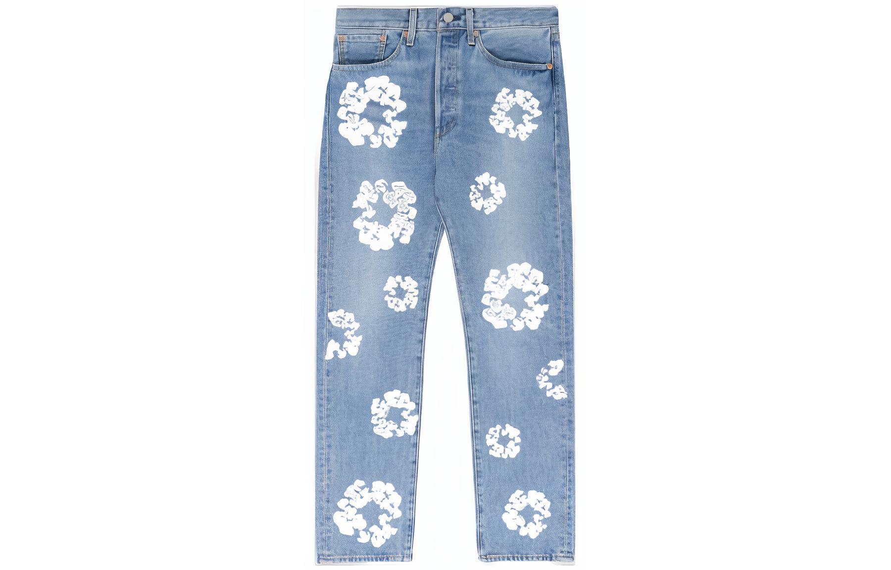 

Джинсы Levi's X The Cotton Wreath Denim Tears, светло-голубой