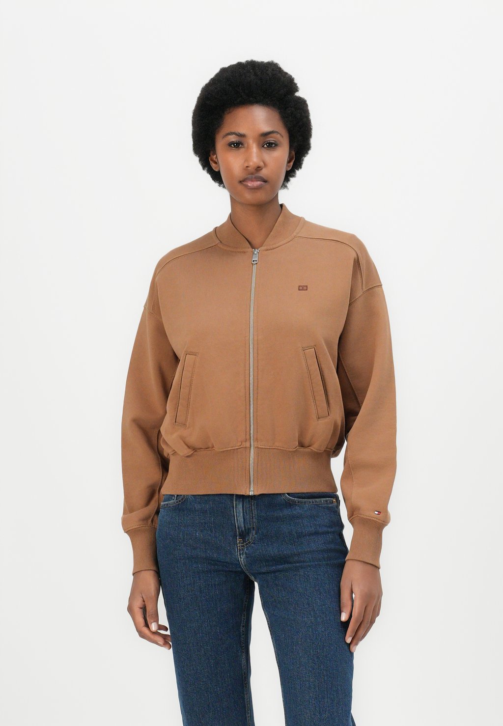 

Куртка-бомбер TONAL FLAG TERRY ZIP UP Tommy Hilfiger, коричневый