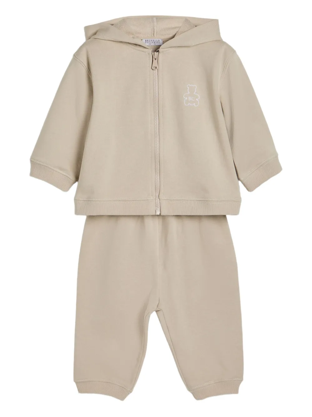 Толстовка Baby Bernie из французского трикотажа Brunello Cucinelli Kids, нейтральный — фото 2