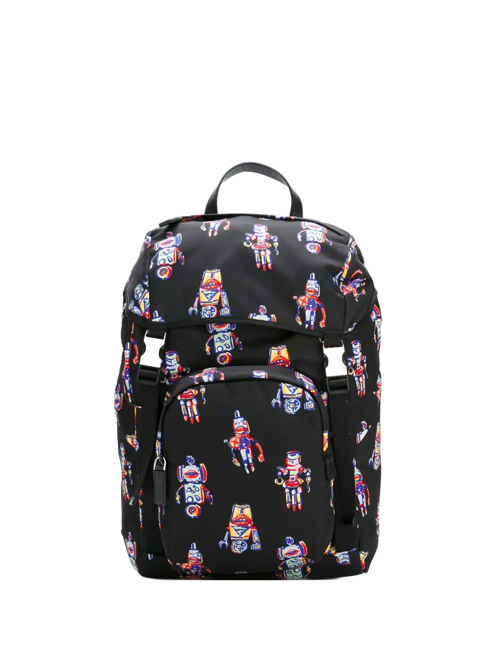 

Рюкзак с принтом роботов Prada, черный