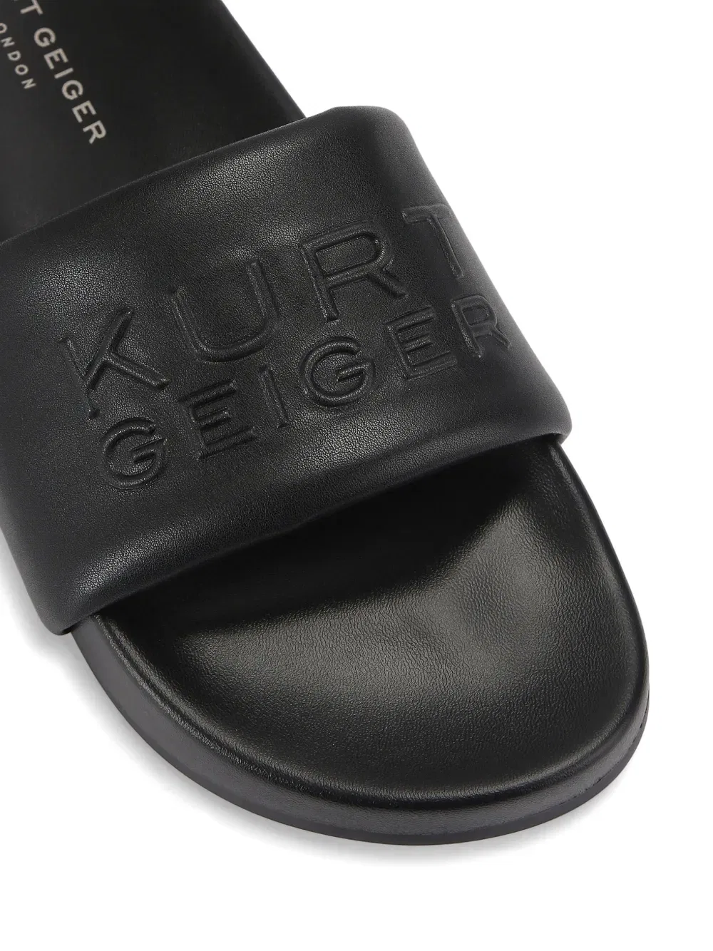 Многослойные шлепанцы с тисненым логотипом Kurt Geiger London, черный — фото 4