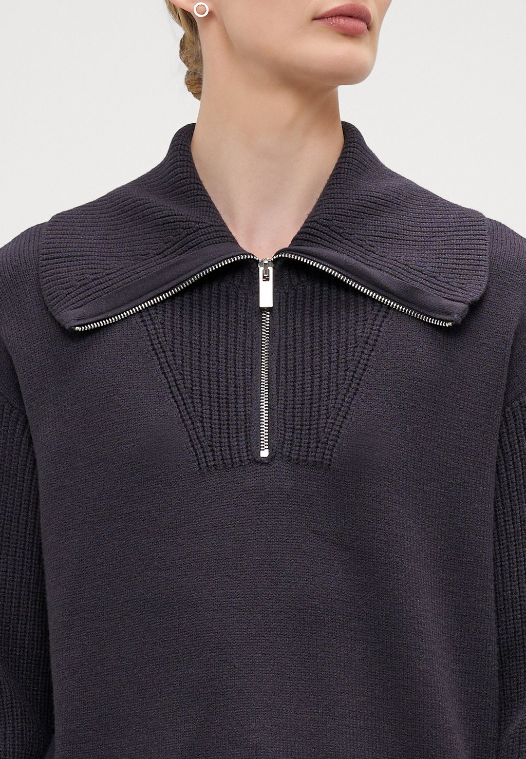 

Джемпер VMILISA ZIP HIGHNECK Vero Moda Tall, черный