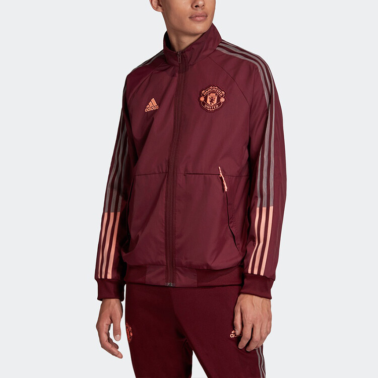 MANCHESTER UNITED THEATRE OF DREAMS куртка мужская фуксия Adidas, фуксия — фото 3