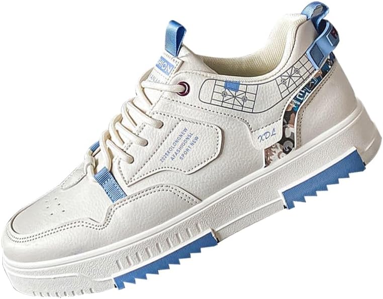 

Мужские кеды для скейтборда - дышащие, противоскользящие, легко очищаемые кроссовки на шнуровке с хорошим сцеплением, идеально подходят для повседневной носки и активного образа жизни Clolinde, бежевый