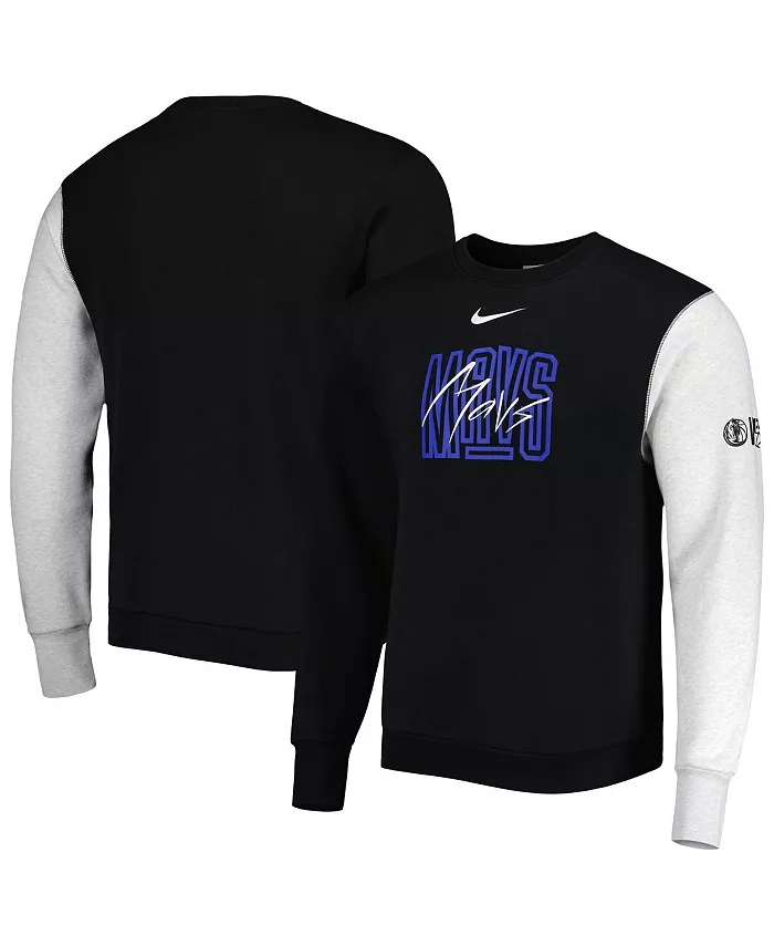 Мужская толстовка Dallas Mavericks Courtside Versus Force & Flight черного и серого меланжевого цветов Nike — фото 2