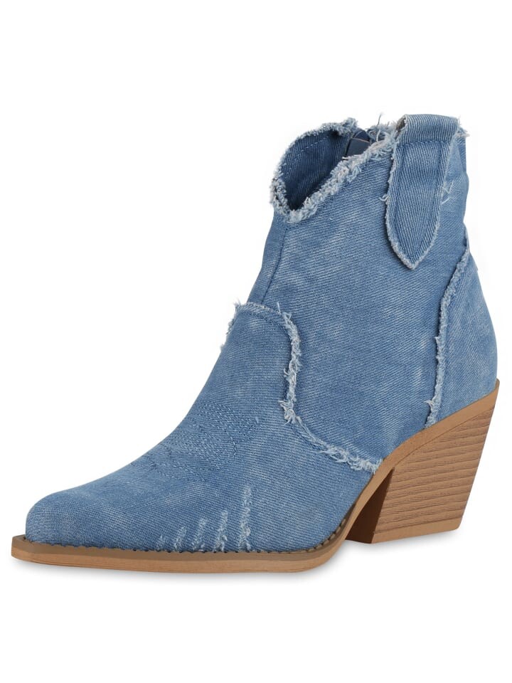 Ботильоны VAN HILL Cowboy Boots Rose, голубой