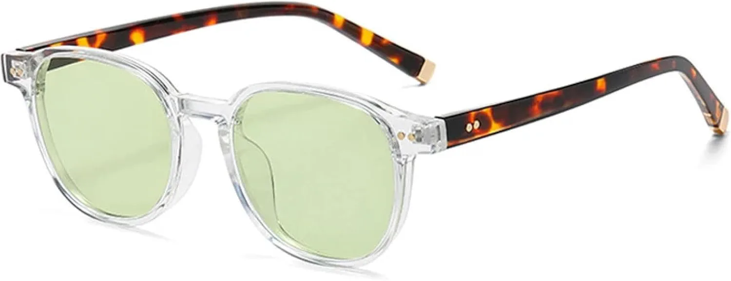 

Женские солнцезащитные очки с заклепками, мужские панк-солнцезащитные очки для вождения, солнцезащитные очки с защитой от УФ-излучения UV400 DSVIGF, Clear Light Green