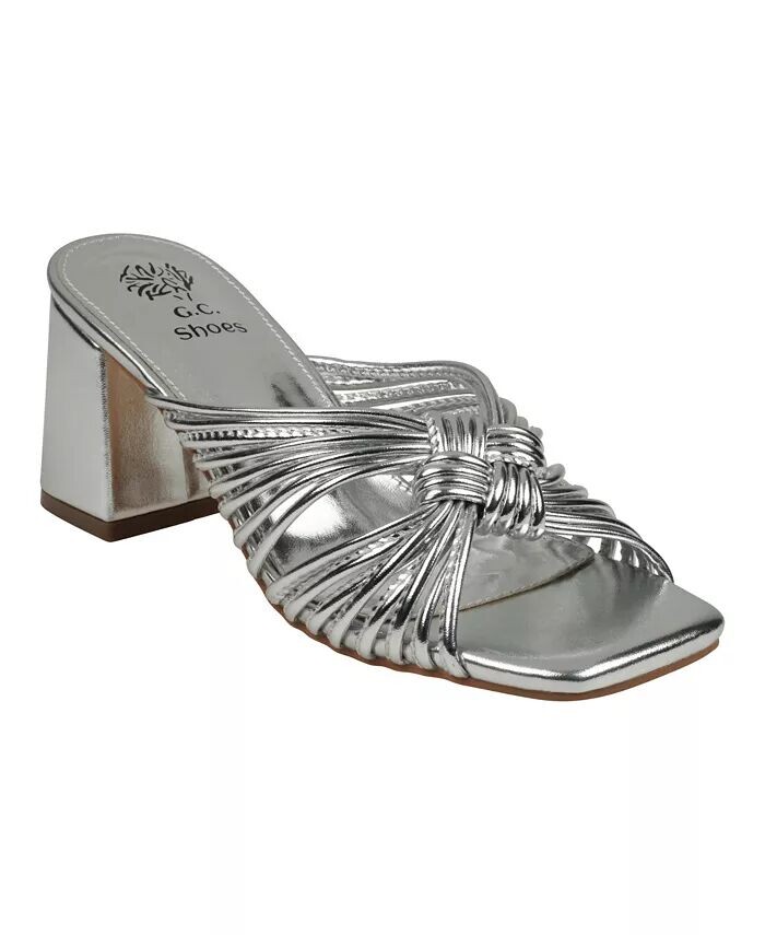 Женские босоножки Josie на каблуке с ремешками GC Shoes, серебро