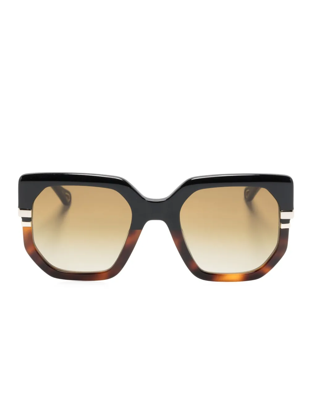 

Солнцезащитные очки в массивной оправе Chloé Eyewear, черный