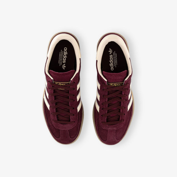 Кроссовки замшевые Adidas Handball Spezial, бордовый / белый — фото 2