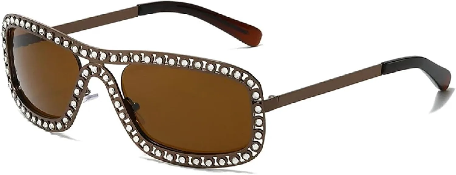 

Женские солнцезащитные очки, мужские солнцезащитные очки в металлической оправе с градиентными линзами, защита от УФ-излучения UV400 DSVIGF, Bronze Brown