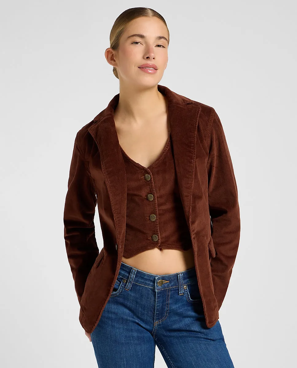 

Женский пиджак прямого кроя Lee, коричневый