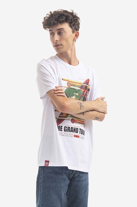 

Хлопковая футболка для НАСА Alpha Industries, белый
