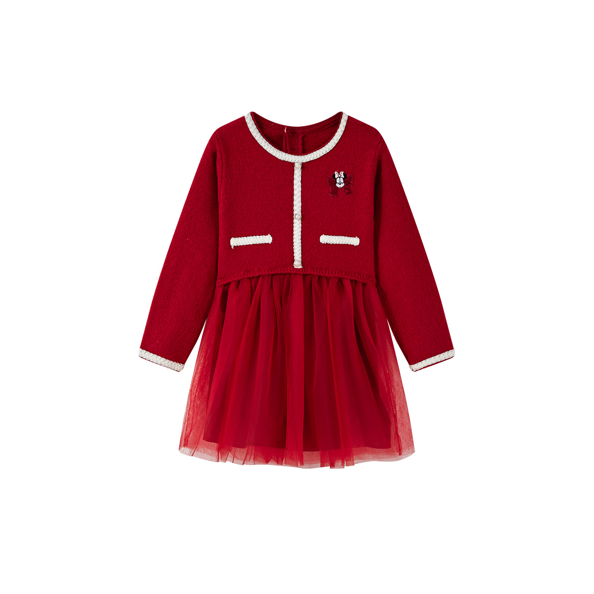 

Детское платье с круглым вырезом, средней длины Disney, красный