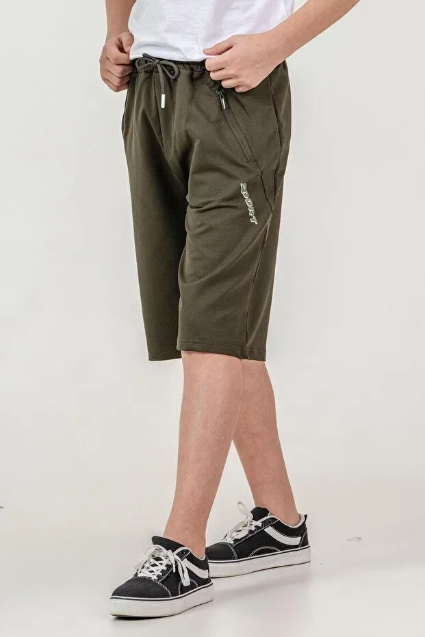 Детские шорты для мальчиков спортивные с принтом Mışıl Kids, Khaki — фото 4