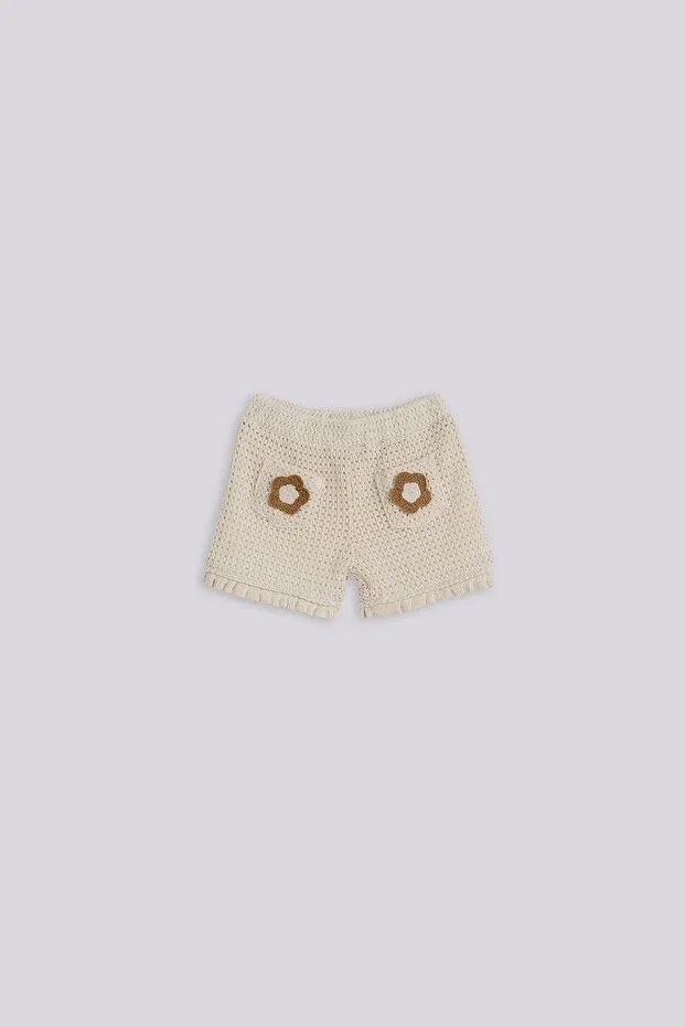 Детские шорты для девочек хлопковые Layette, Ecru