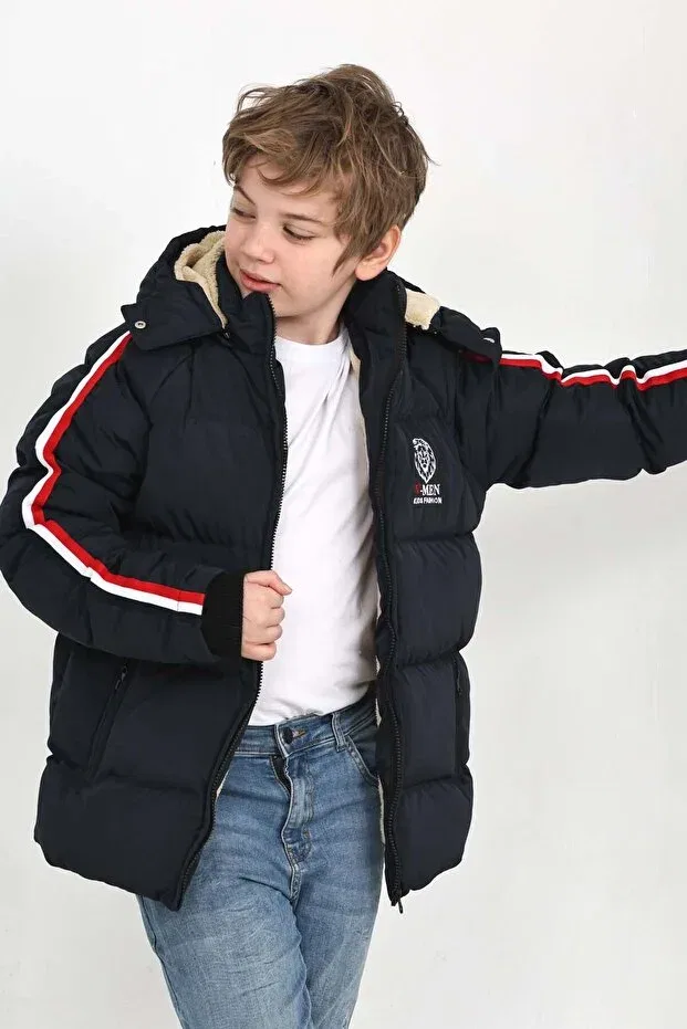 Детское пальто для девочек с капюшоном Napoli Jous, Navy Blue