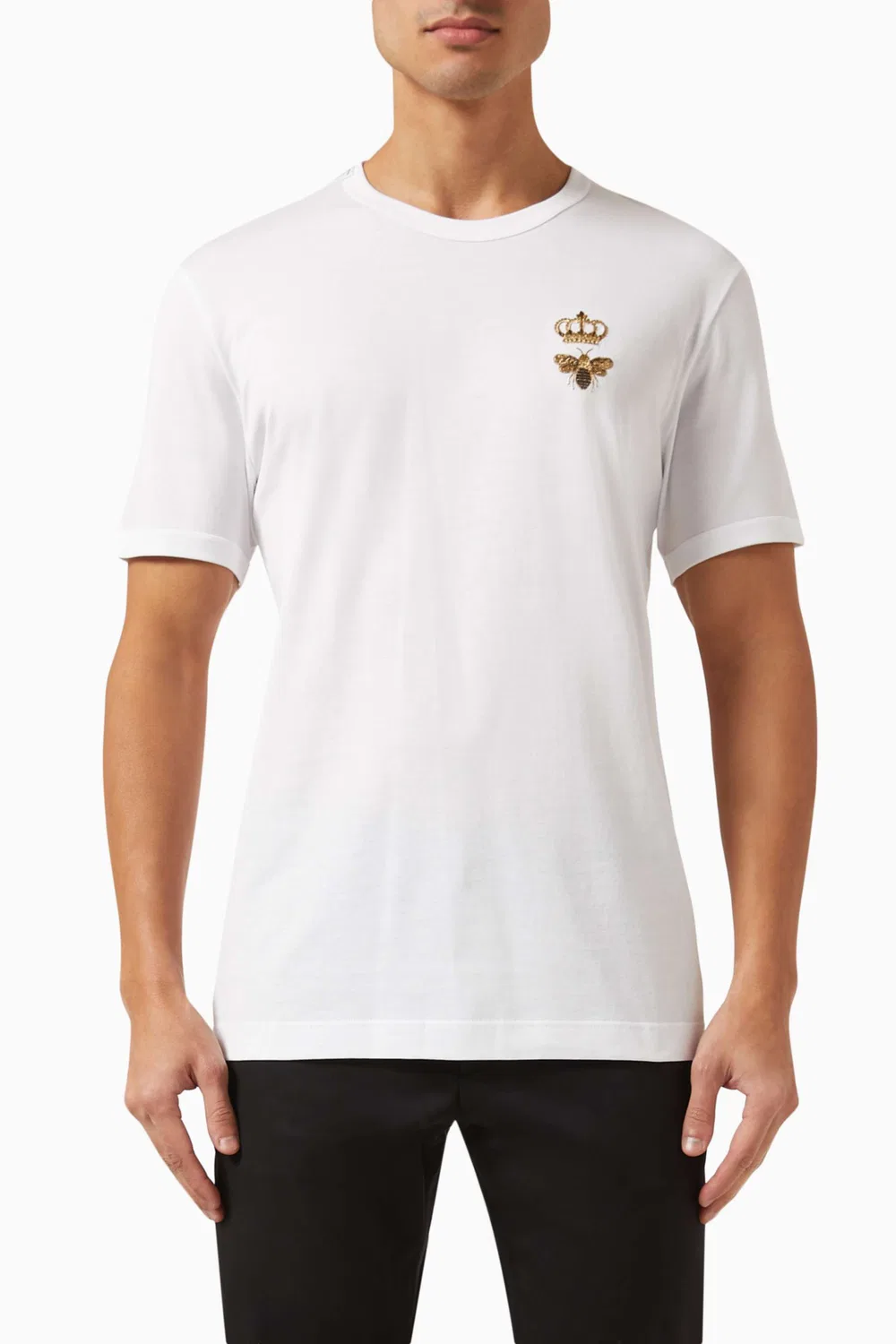 Футболка с коротким рукавом Crown Bee Dolce & Gabbana, белый
