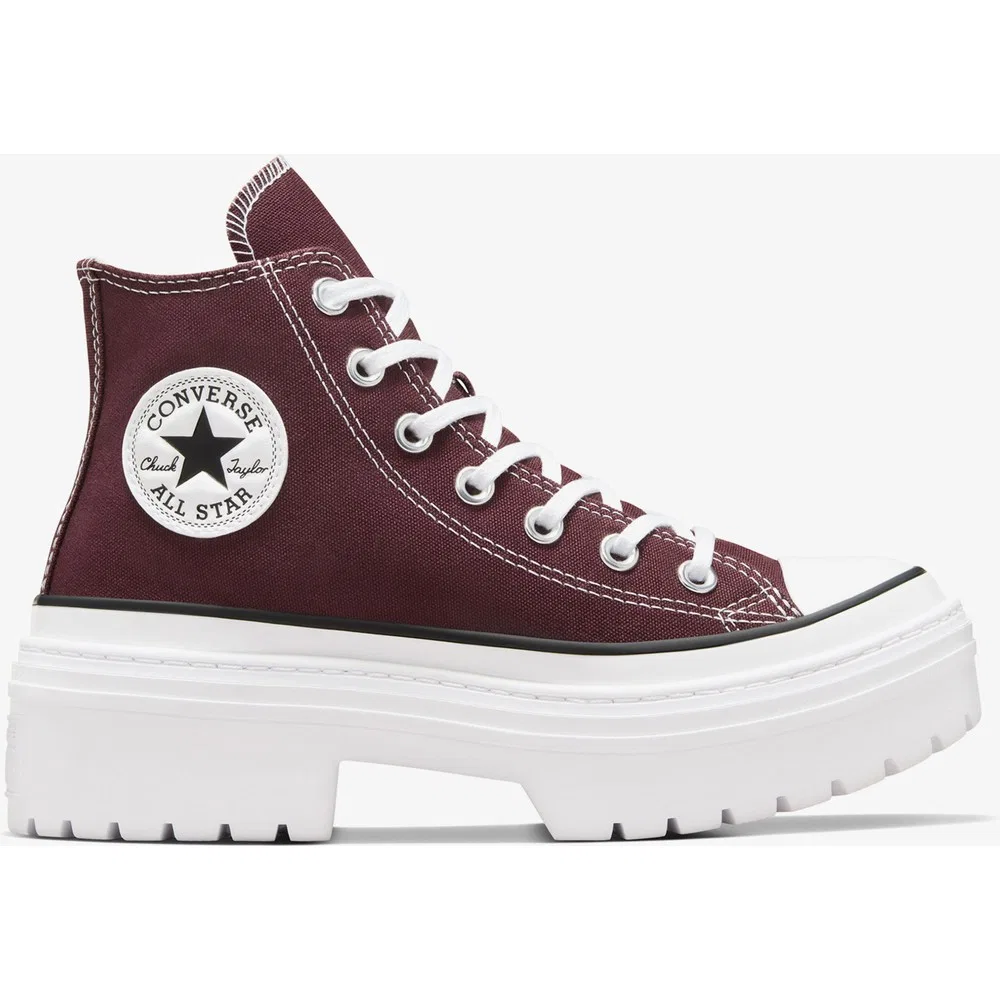Детские кроссовки на платформе с высоким каблуком, бордовые, Chuck Taylor All Star Lugged Heel Converse