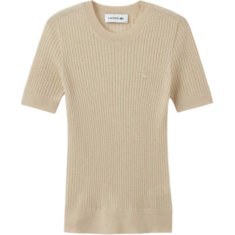 Свитер женский LACOSTE, с круглым вырезом, Light Lion Brown — фото 2
