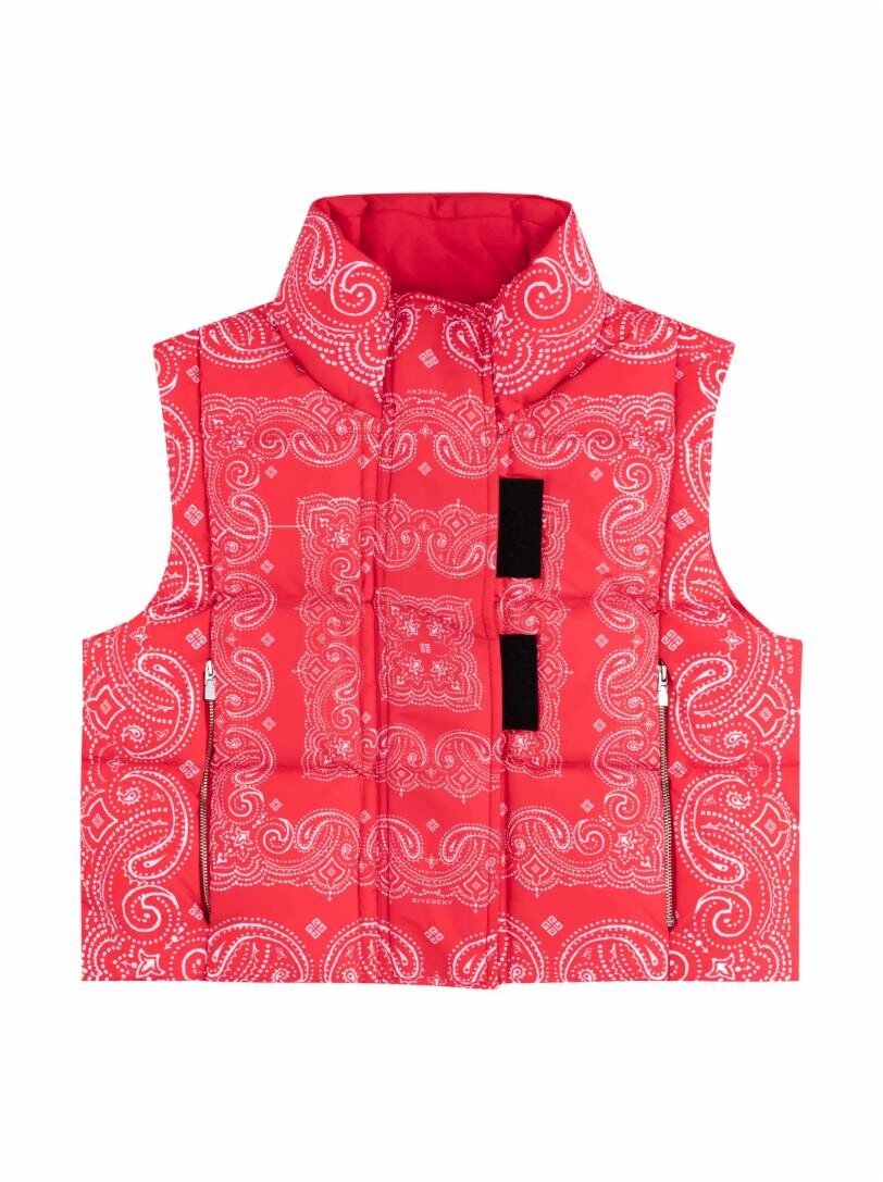Жилет стеганый с принтом Bandana Givenchy, красный