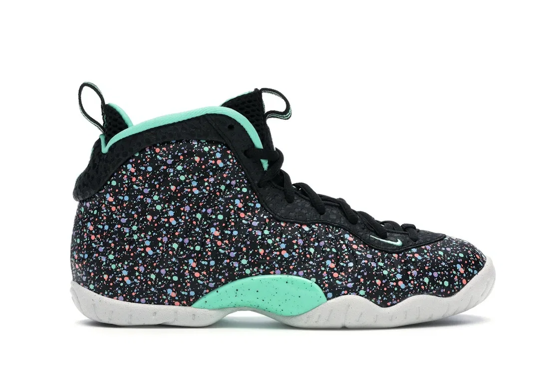 Детские кроссовки Lifestyle Nike Air Foamposite One Easter (2018) (GS), Black/Green Glow-Lagoon Pulse