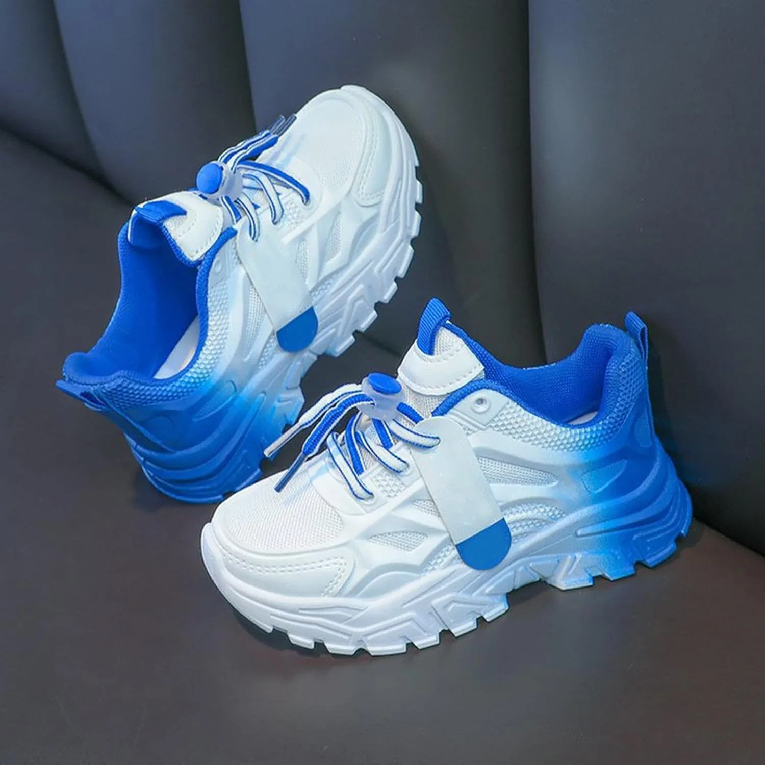 Детские кроссовки для девочек с принтом School Trainers, Blue — фото 4