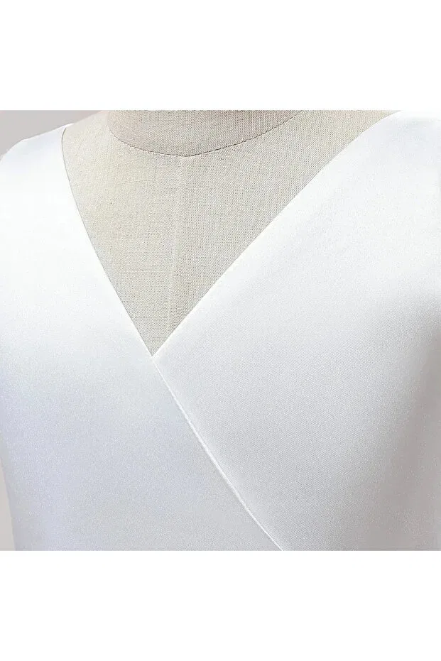 Детское платье для девочек из сатина Miço Kids, White — фото 3