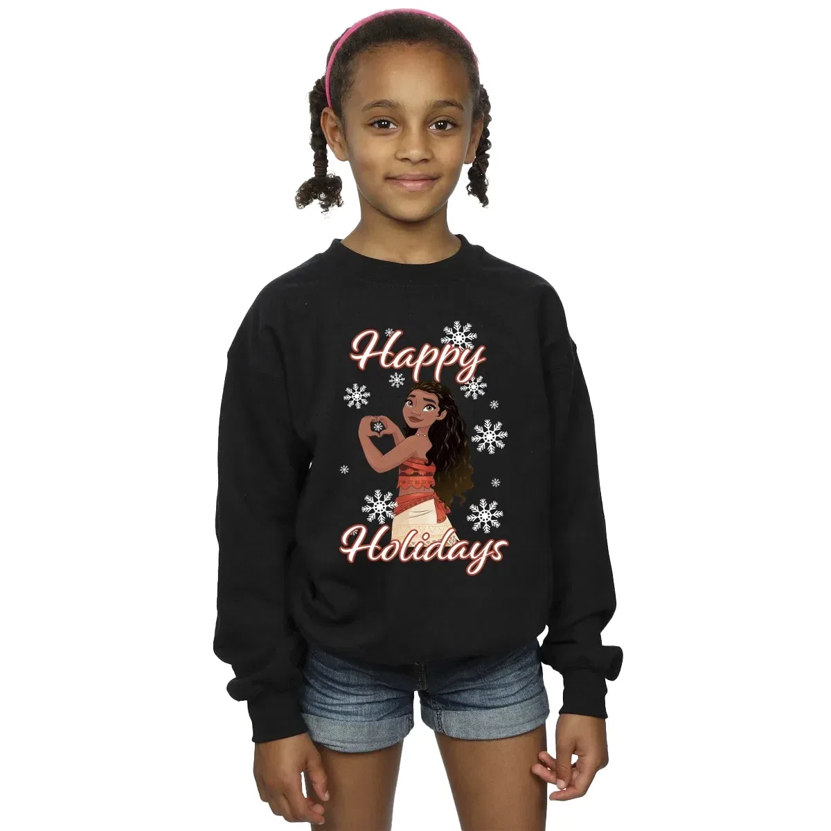 Свитшот с принтом Happy Holiday Moana, Black