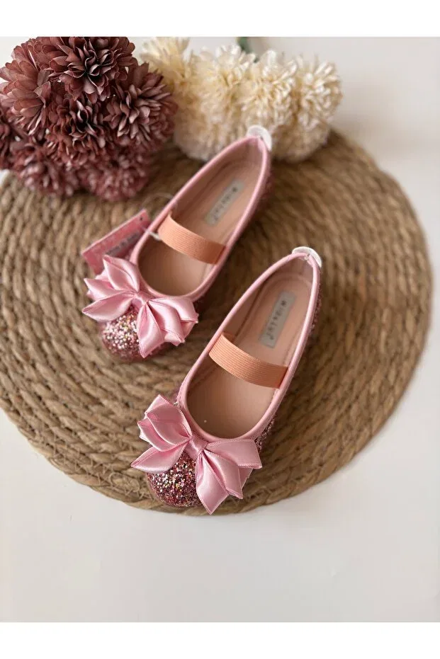 Детские балетки для девочек с блестками Bebeğim Butik, Pink