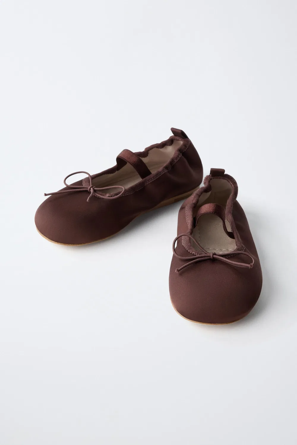 Балетки с бантом, лимитированная серия ZARA, Burgundy Red — фото 3
