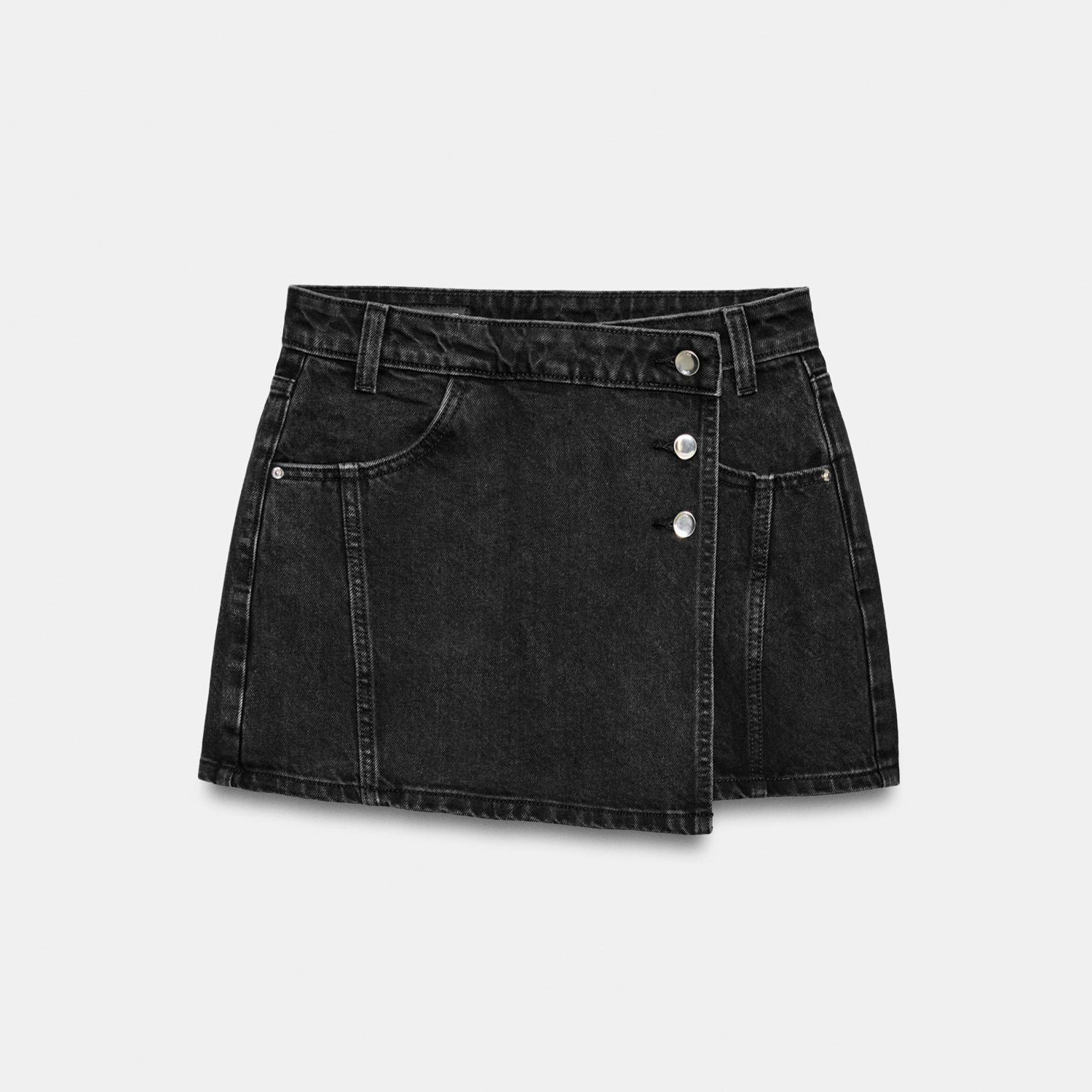Юбка-шорты Zara Z1975 Wrap Denim, черный