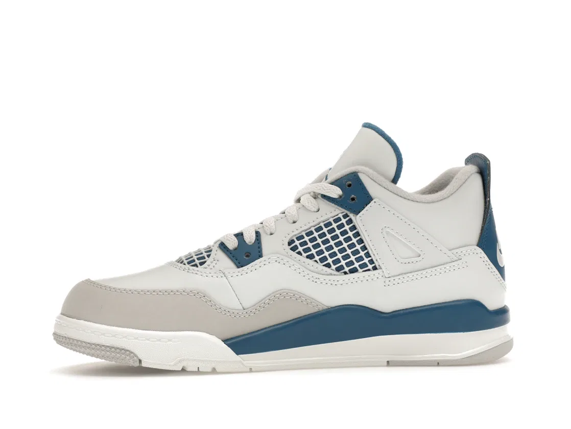 Детские кроссовки Lifestyle с принтом Jordan 4 Retro Jordan, Off-White/Military Blue/Neutral Grey — фото 3