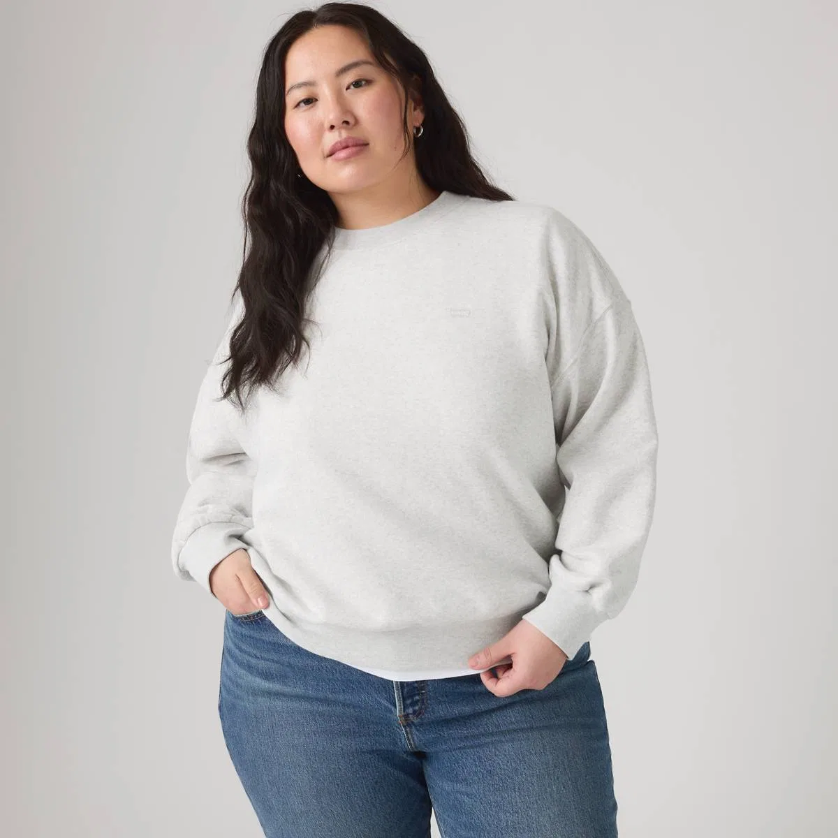 Повседневная толстовка с круглым вырезом (большие размеры) Levi's, Frosty Grey Heather - Grey